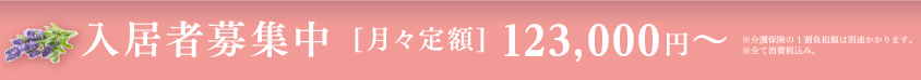 入居者募集中 [ 月々定額] 117,000円～